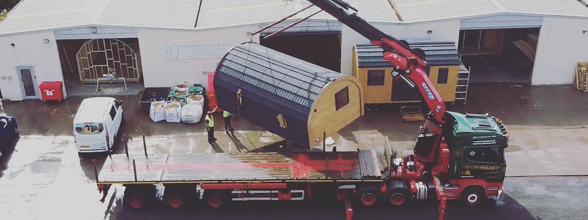 Holmcroft Cabins Glamping Pod Loading Onto Lorry